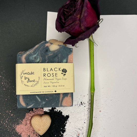Black Rose Soap with Decorative Rose